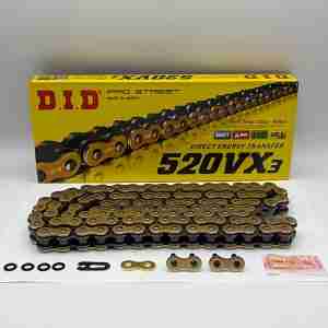 DID Chain Heavy Duty X-Ring Gold (G&B) VX3 520-112L (36.5KN) (DJ Dual Press Split Link & Rivet Link)