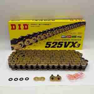 DID Chain Heavy Duty X-Ring Gold (G&B) VX3 525-110L (44.4KN) (ZJ Rivet Link)